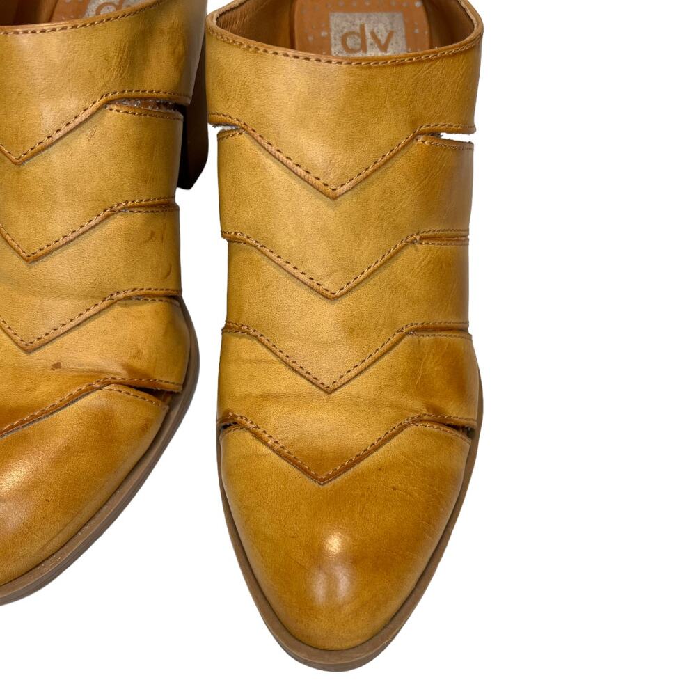 Dolce Vita Brown Leather Slip On Block Heel Mules women Size 9.5 - Picture 13 of 13